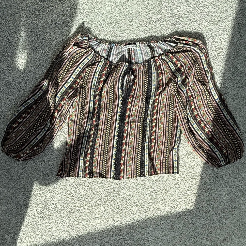 Alice + Olivia Bohemian Striped Blouse